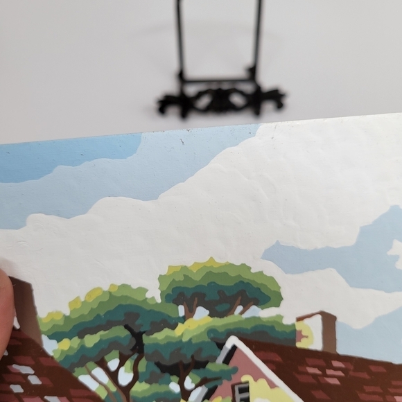 Village Canal Paint by Numbers 14 by 11 Acrylic Painting Finished - Picture 2 of 15